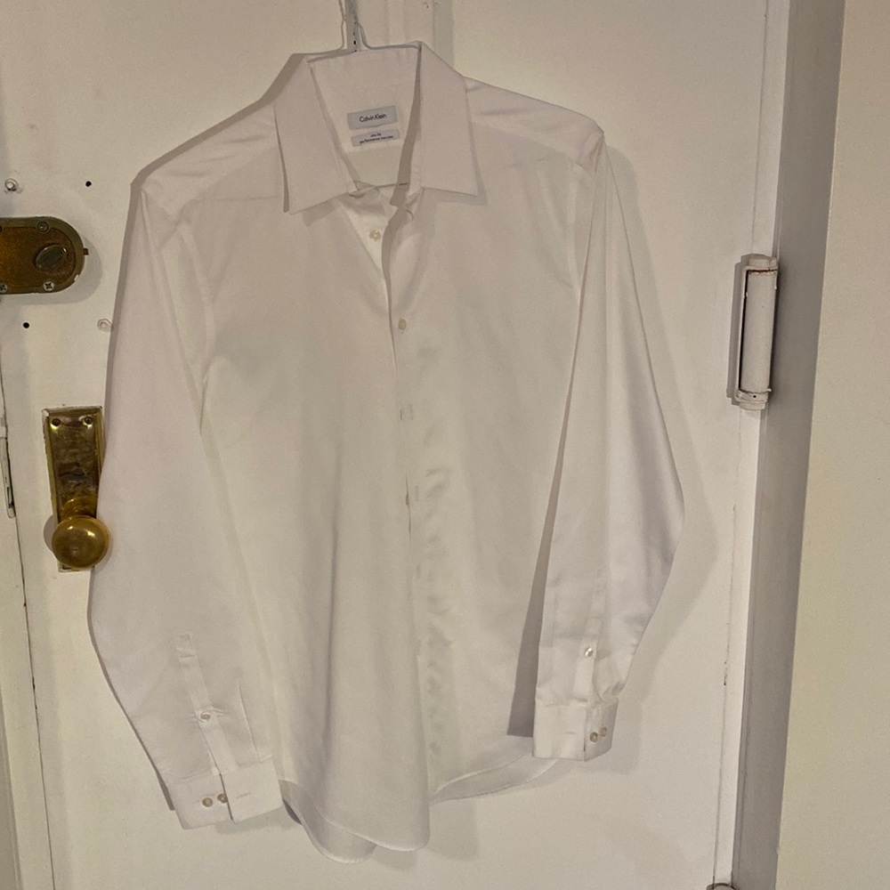 Calvin Klein casual dress shirt in white